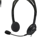 Logitech H111 Wired Headset, Stereo Headphones with Noise-Cancelling Microphone, 3.5 mm Audio Jack, PC/Mac/Laptop/Smartphone/Tablet - Black