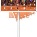 32 Inch Portable Smart TV,1080P Touchscreen Monitor, Android 15 Rolling TV on Wheels, 5MP Camera, 8-10H Battery, 8+128GB Storage, Voice/Airmouse Remote Control, 360° Rotatable Screen Easy Setup