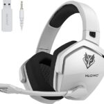 NUBWO G06 Dual Wireless Gaming Headset with Microphone for PS5, PS4, PC, Mobile, Switch: 2.4GHz Wireless + Bluetooth - 100 Hr Battery - 50mm Drivers - White